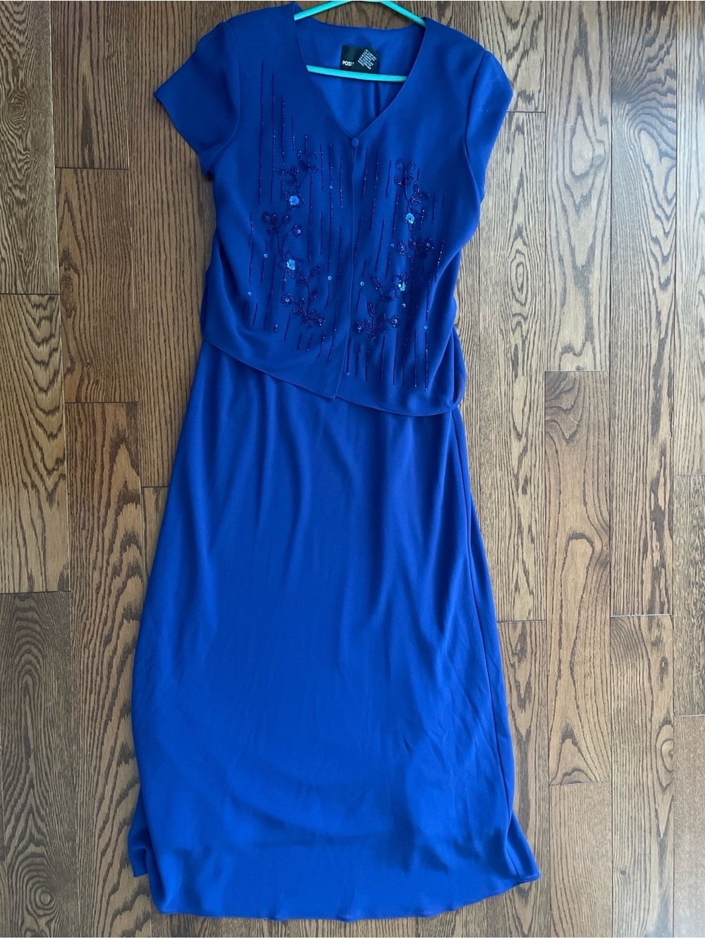 Positive Attitude Royal Blue Beaded Maxi Dress